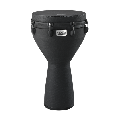 Remo Djembe, Mondo, Key-Tuned, 14" X 25", Skyndeep Fiberskyn, Black, Contour Tuning Brackets, Black Earth Finish Djembes & Ashikos Remo   