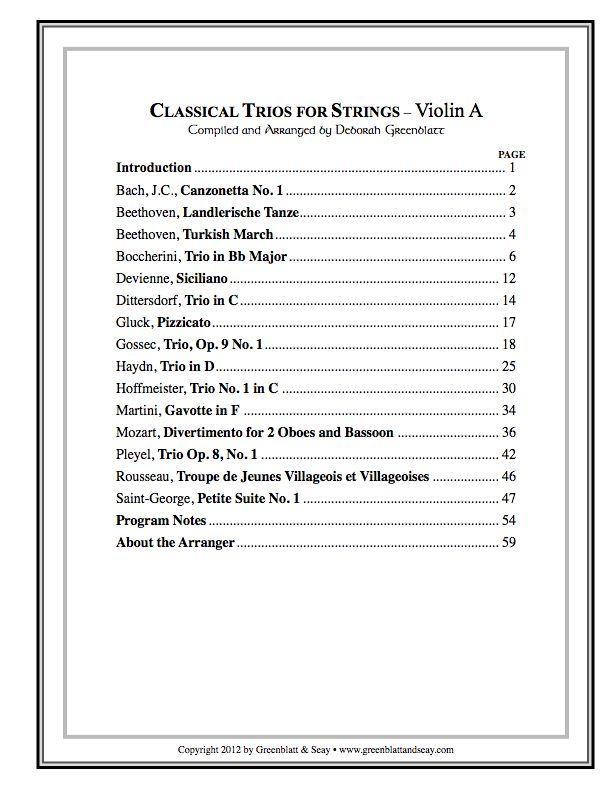 Classical Trios for Strings Violin A Media Greenblatt & Seay   