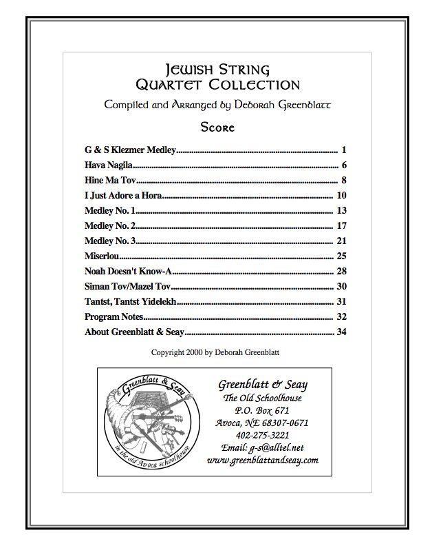 Jewish String Quartet Collection - Score – Lark in the Morning