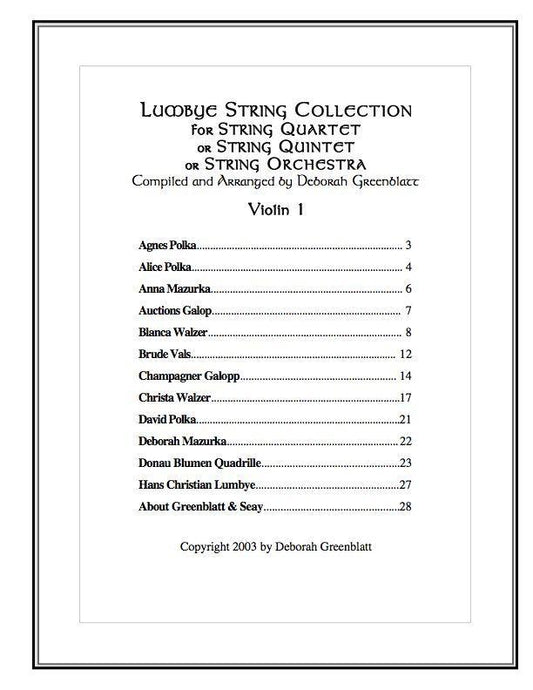 Lumbye String Collection - Parts Media Greenblatt & Seay   