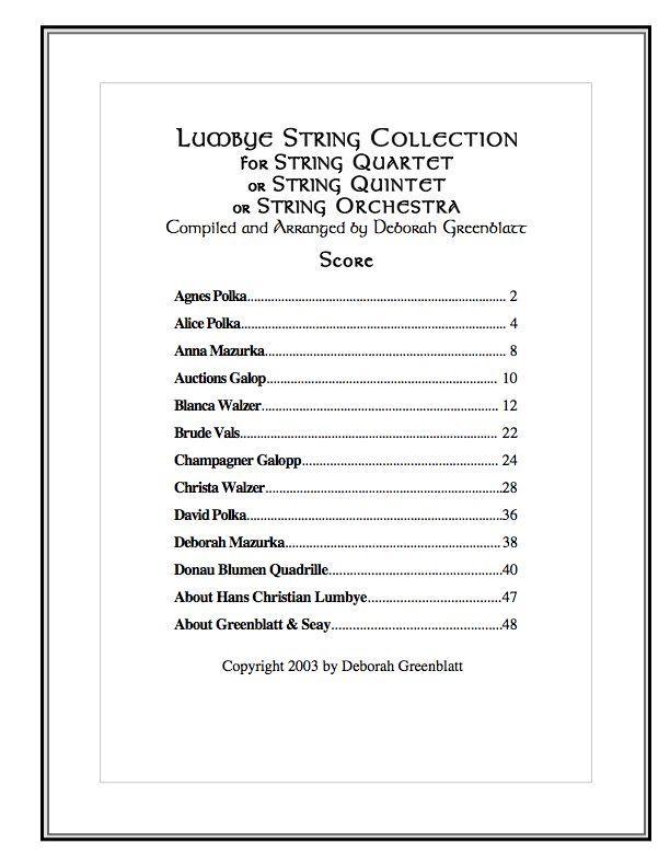 Lumbye String Collection - Score Media Greenblatt & Seay   