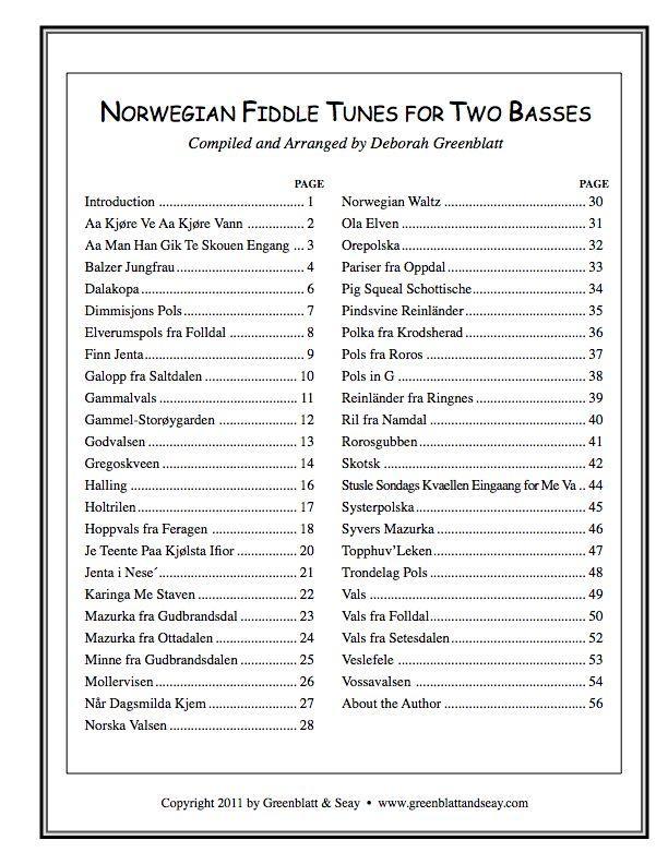 Norwegian Fiddle Tunes for Two Basses Media Greenblatt & Seay   