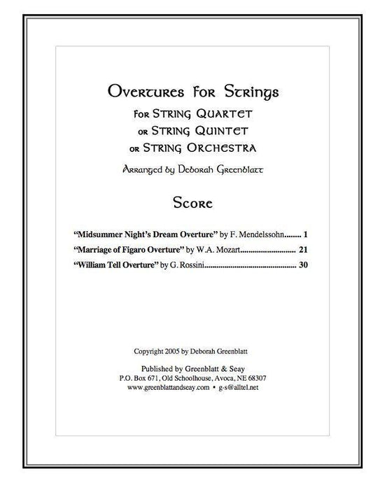 Overtures for Strings - Score Media Greenblatt & Seay   