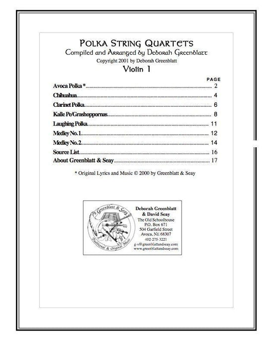 Polka String Quartets - Parts Media Greenblatt & Seay   