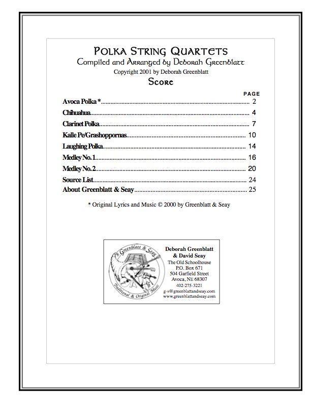 Polka String Quartets - Score Media Greenblatt & Seay   