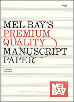 Premium Quality Manuscript Paper Ten-Stave Quire (24) Media Mel Bay   