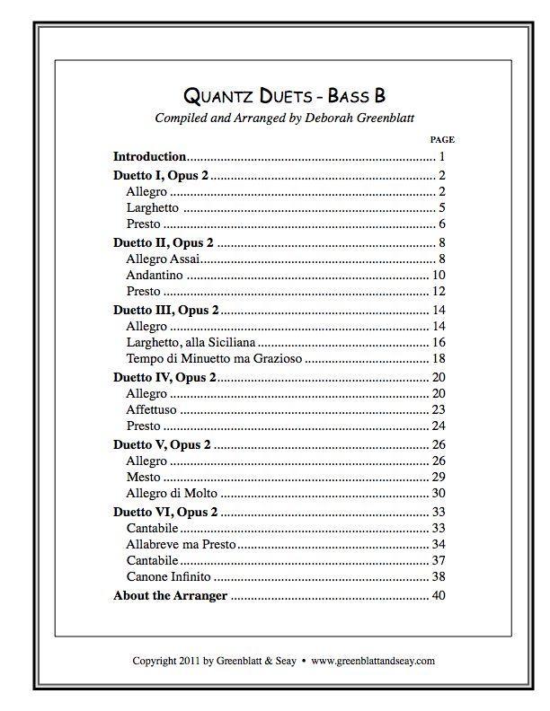 Quantz Duets - Bass B Media Greenblatt & Seay   