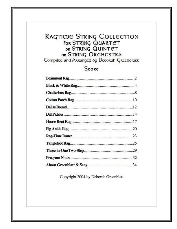 Ragtime String Collection - Score Media Greenblatt & Seay   