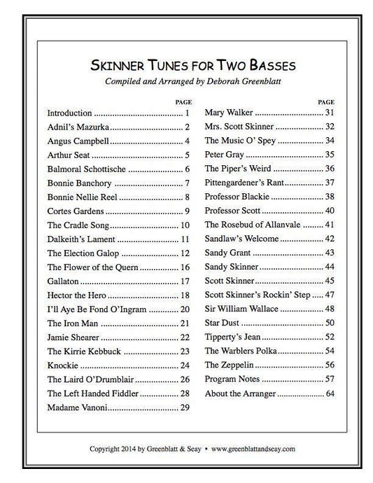 Skinner Tunes for Two Basses Media Greenblatt & Seay   