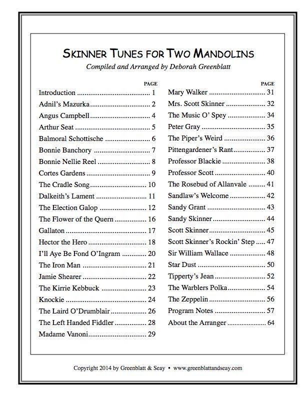 Skinner Tunes for Two Mandolins Media Greenblatt & Seay   