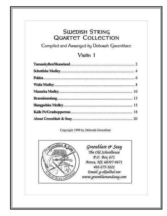 Swedish String Quartet Collection - Parts Media Greenblatt & Seay   