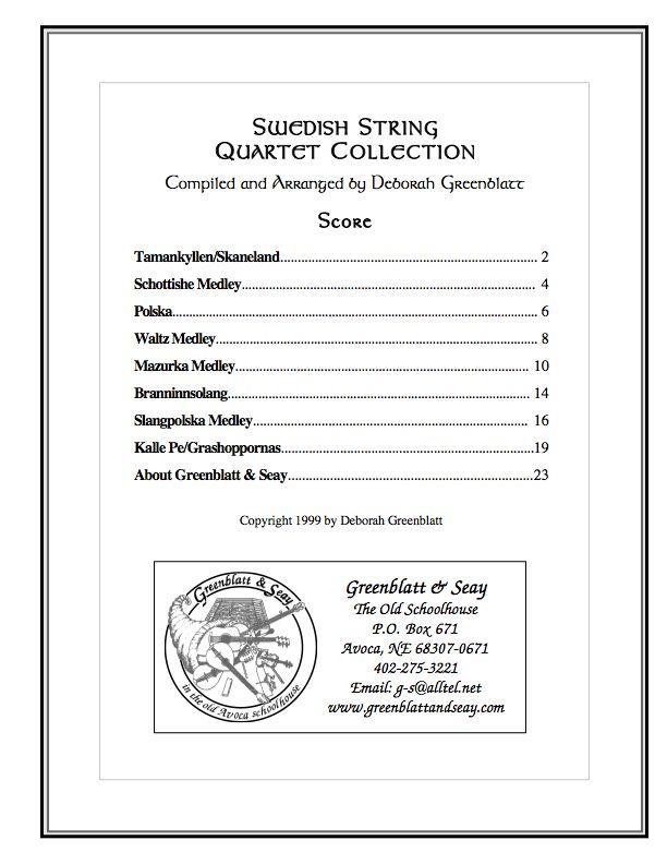 Swedish String Quartet Collection - Score Media Greenblatt & Seay   