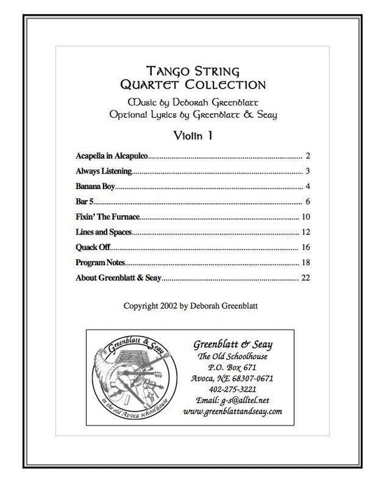 Tango String Quartet Collection - Parts Media Greenblatt & Seay   