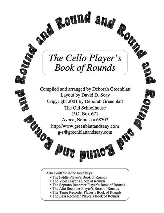 The Cello Player's Book of Rounds Media Greenblatt & Seay   