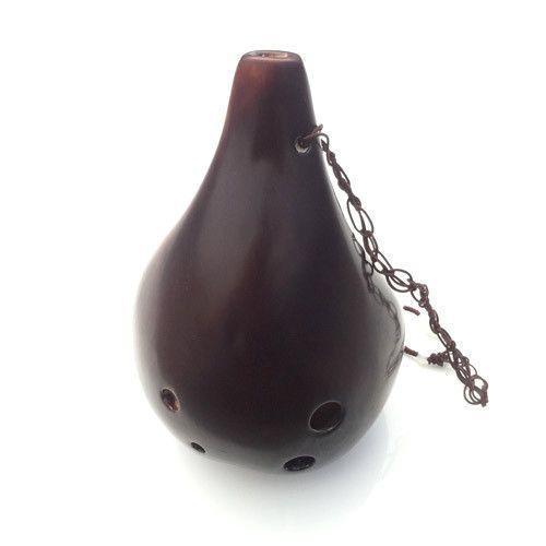 Seedpod Ocarina Bass C in Dark Straw Fire Ocarinas Songbird Ocarinas   