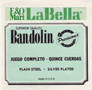 Bandolin string set, plain steel, silver plated wound, 15 strings in 5 triple courses Accessories_Strings Lark in the Morning   