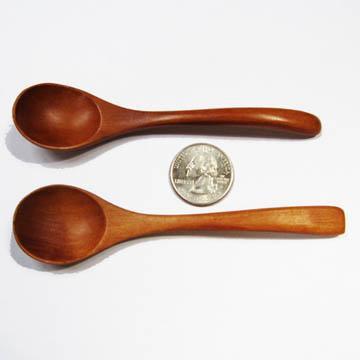 Finger Spoons 4-1/2 Inches, Hardwood, Pair Spoons Lark in the Morning   