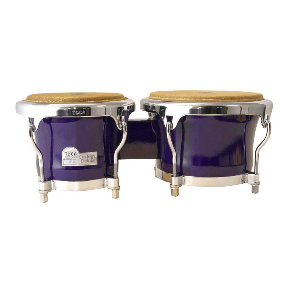 Toca 4600-PW Custom Deluxe Wood Bongos - Transparent Purple Bongos Toca   
